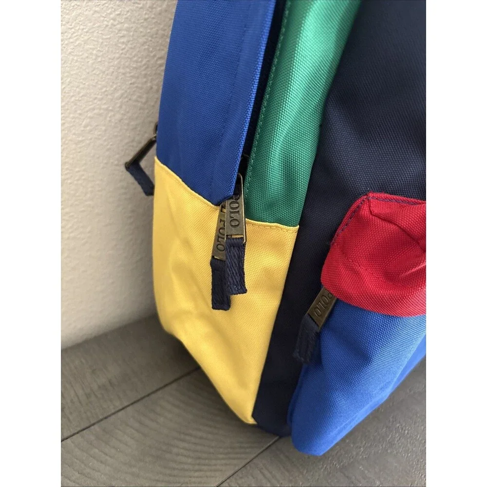 Polo Ralph Lauren Colorblock Multi-Color Backpack Bag Navy/Multicolor